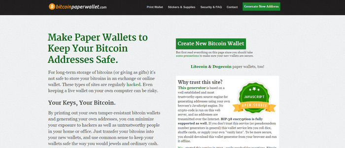 krypto paper wallet